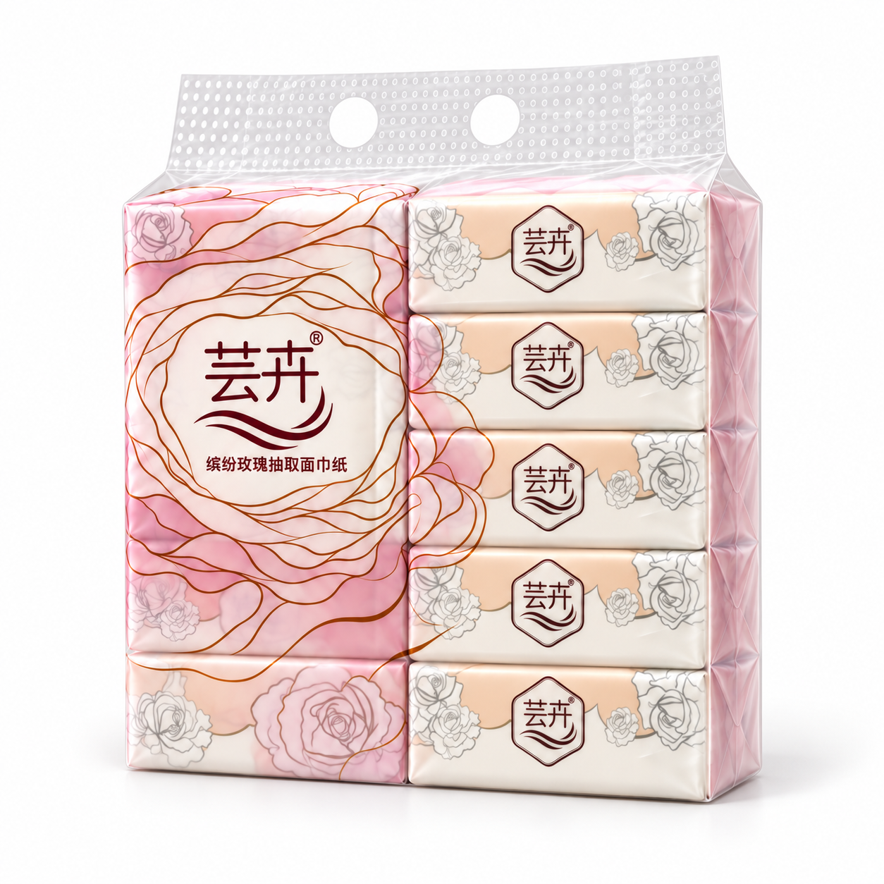 芸卉缤纷玫瑰抽纸 10包整提